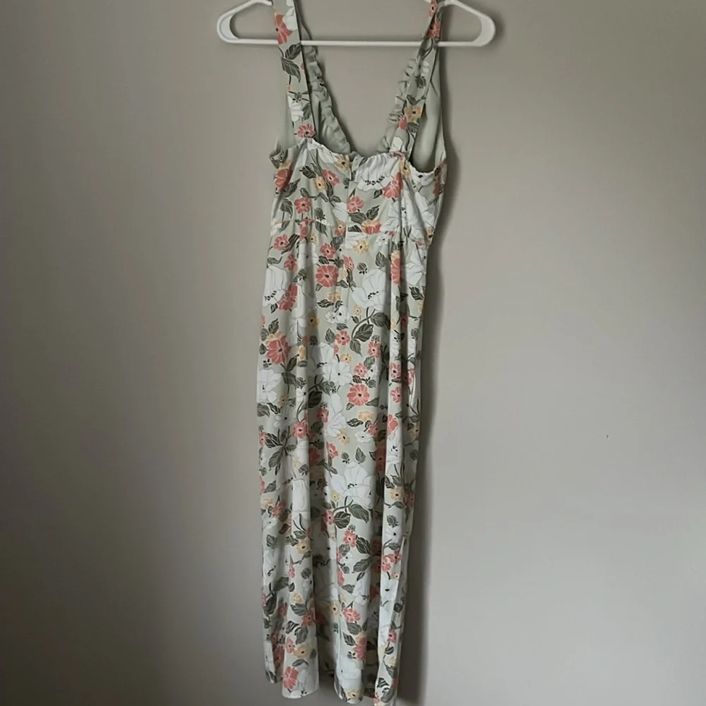 Abercrombie & Fitch Green Floral Midi Dress, XSP - Picture 2 of 4